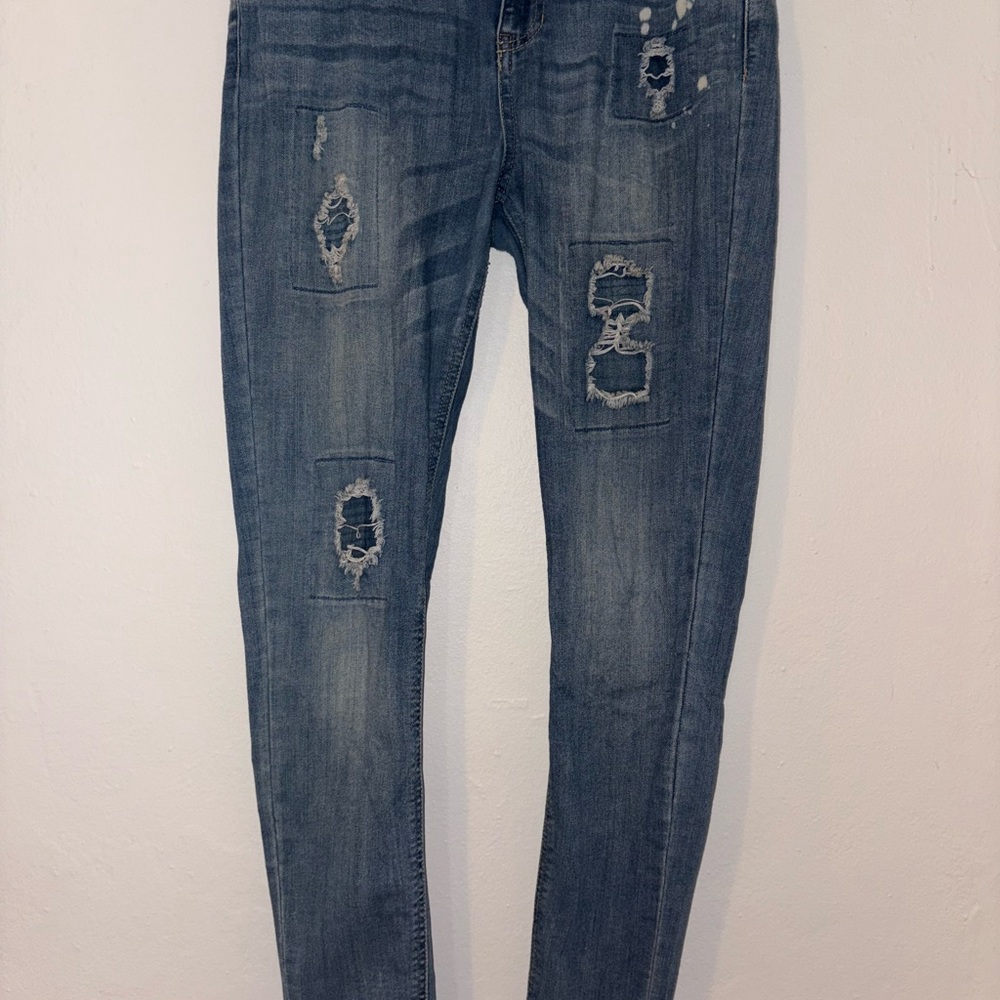Boho Distressed Blue Jeans for Women